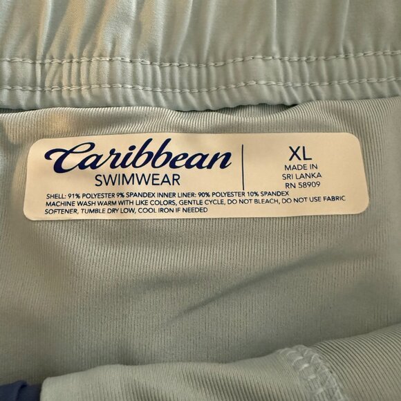 NWT Caribbean Quick‎ Dry Blue Swimwear with 9" Inseam Men's Extra Large - Picture 7 of 8